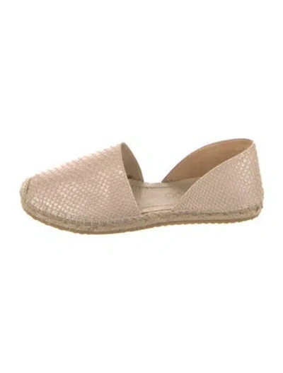 Pre-owned Jimmy Choo Embossed Leather Animal Print Espadrilles In Neutrals