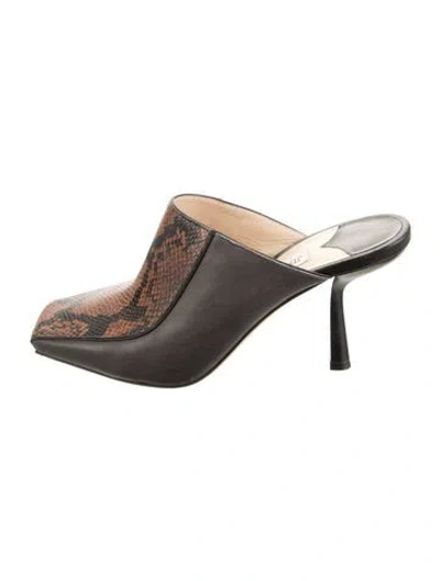 Pre-owned Jimmy Choo Embossed Leather Animal Print Mules In Multicolor
