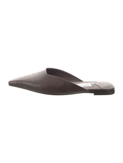 Pre-owned Jimmy Choo Embossed Leather Mules In Brown