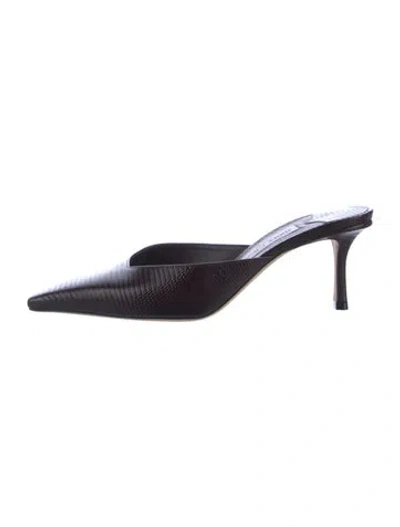 Pre-owned Jimmy Choo Embossed Leather Mules In Brown