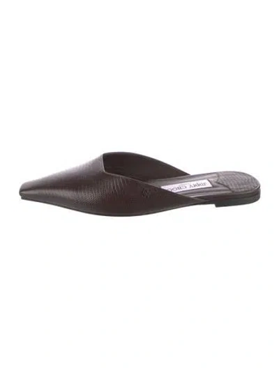 Pre-owned Jimmy Choo Embossed Leather Mules In Brown