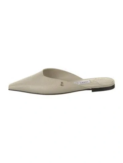 Pre-owned Jimmy Choo Embossed Leather Mules In Neutral