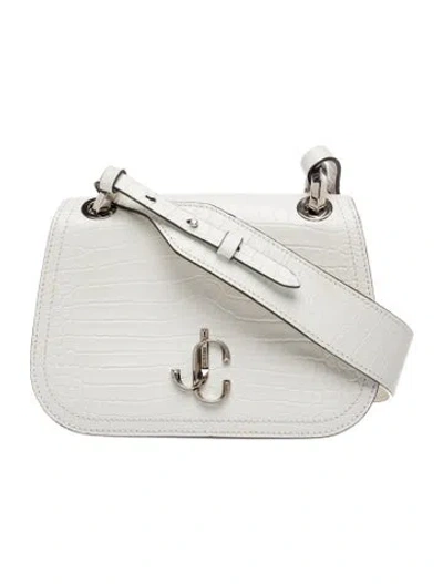 Pre-owned Jimmy Choo Embossed Leather Varenne In White