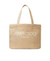 Jimmy Choo Embroidered Logo Handbag In Nude