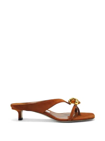 Jimmy Choo 35mm Emeri Stone Suede Sandals In Orange