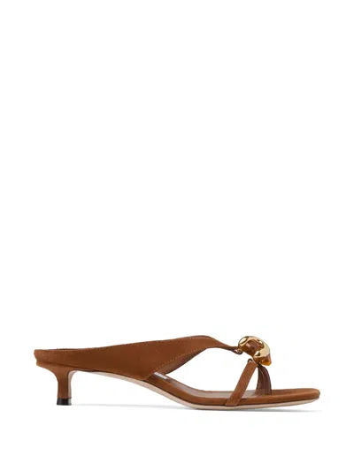 Jimmy Choo Emeri Stone 35 Suede Sandals With Stone Embellishments In Multi