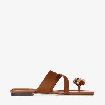 Jimmy Choo Emeri Stone Flat Sandals In Brown