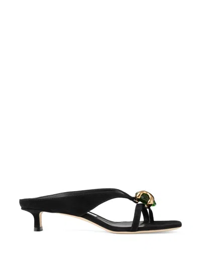 Jimmy Choo Emeri Suede Leather Sandals In Black