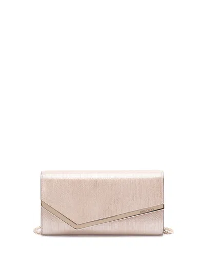Jimmy Choo `emmie` Calf Leather Shoulder Bag In Gold