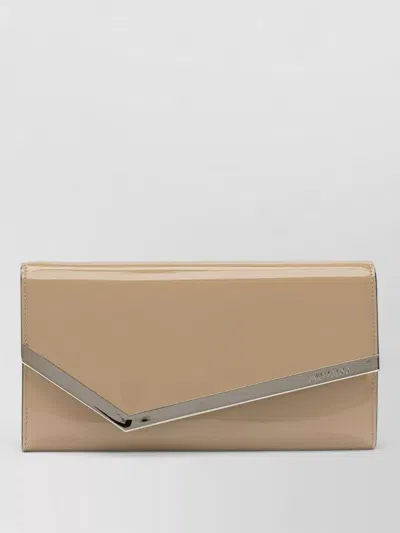 Jimmy Choo Emmie Clutch Bag Envelope Shape Chain In Brown