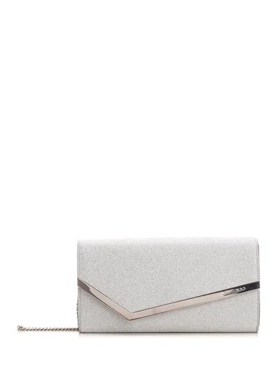 Jimmy Choo Emmie Clutch Bag In Silver