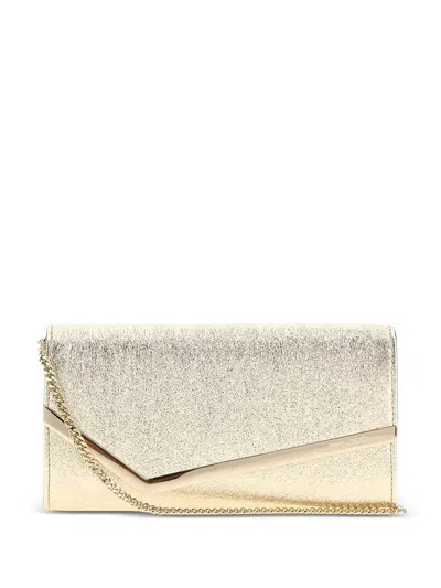 Jimmy Choo Emmie Clutch In Brilliance Ice Platinum In Silver