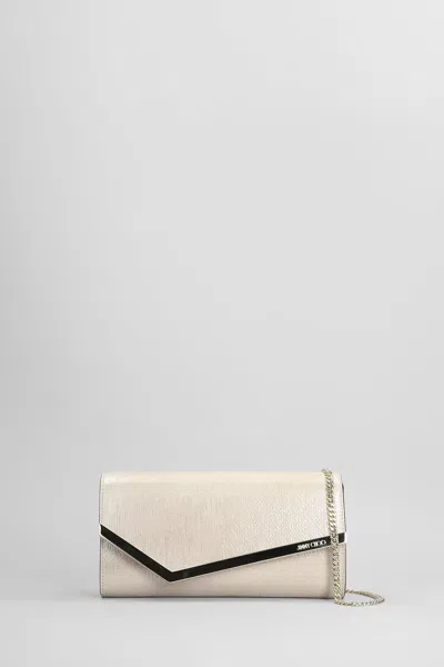 Jimmy Choo Emmie Clutch In Gold Polyester