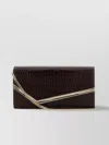 Jimmy Choo Emmie Clutch In Leather Chocolat