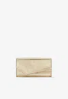 Jimmy Choo Emmie Clutch In Mirror Fabric In Gold