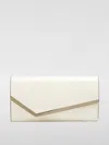 Jimmy Choo Emmie Clutch In Patent Leather With Shoulder Strap In White