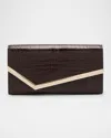 Jimmy Choo Clutch Emmie In Pelle Cioccolato Donna