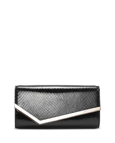 Jimmy Choo Emmie Crossbody Clutch In Black/light Gold