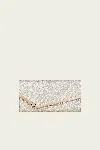 Jimmy Choo Emmie Dusty Glitter Clutch Bag In Platinum Ice