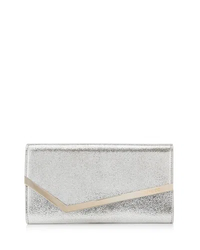 Jimmy Choo Emmie Dusty Glitter Clutch Bag In Light Yellow