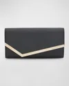 Jimmy Choo Emmie Patent Leather Clutch Bag In Black