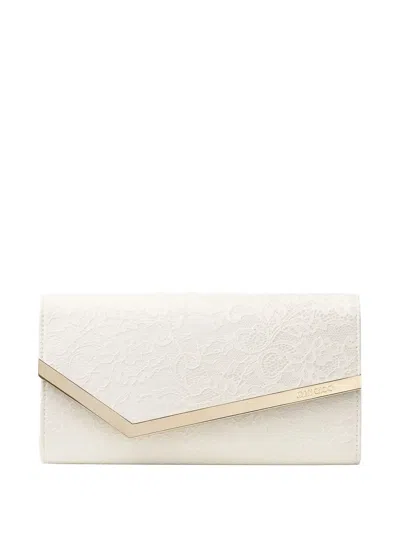 Jimmy Choo Emmie Floral Chain Clutch Bag In White