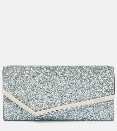 Jimmy Choo Clutch Emmie Mit Glitter In Blau