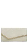 Jimmy Choo Emmie Glittered Leather Clutch In Gold
