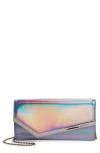 Jimmy Choo Emmie Glitter Leather Clutch In Glowlight