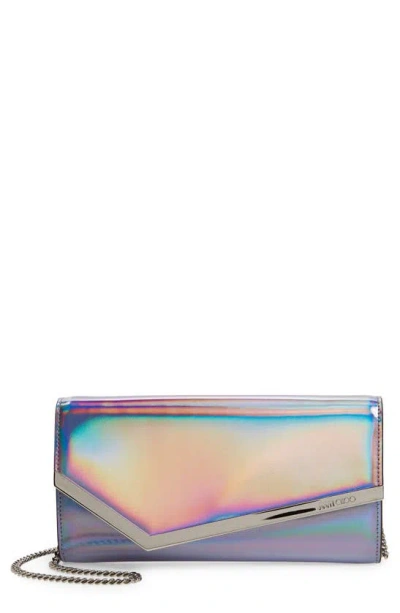 Jimmy Choo Emmie Glitter Leather Clutch In Multi