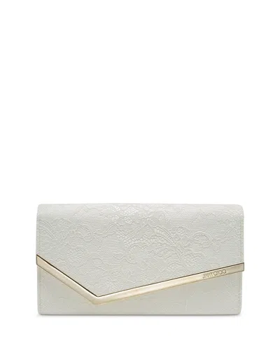 Jimmy Choo Emmie Lace Clutch In White