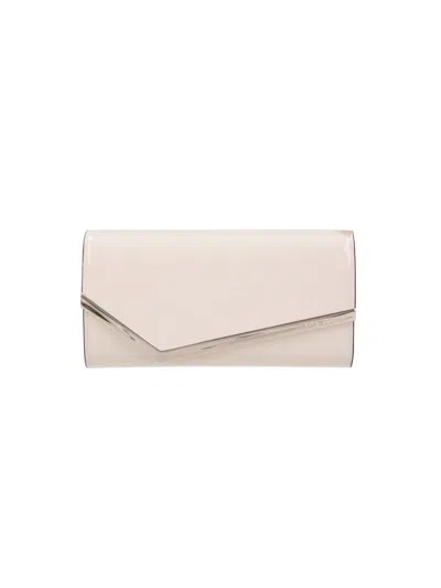 Jimmy Choo Emmie Leather Chain Pouch In Neutral