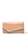 Jimmy Choo Emmie Leather Clutch Bag In Neutrals