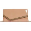 Jimmy Choo Emmie Leather Clutch Bag In Ballet Pink/light Gold