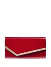 Jimmy Choo Emmie Logo-debossed Clutch Bag In Red
