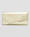 Jimmy Choo Emmie Metallic Leather Clutch Bag In Gold