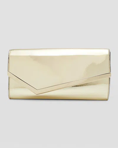 Jimmy Choo Emmie Metallic Leather Clutch Bag In Gold