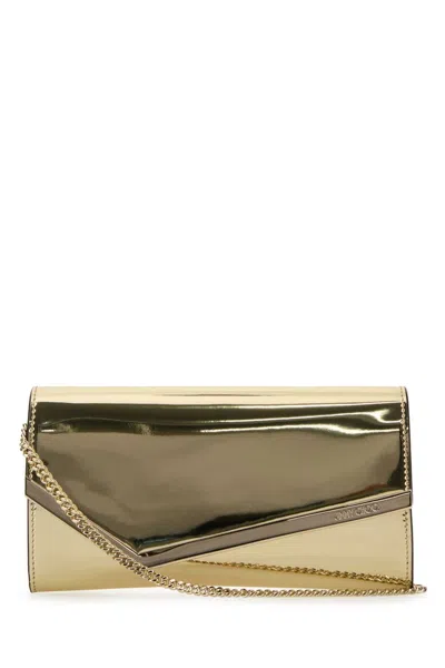 Jimmy Choo Emmie Mini Gold Clutch Bag In Red