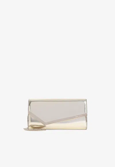 Jimmy Choo Emmie Mirror Leather Clutch Bag