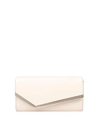 Jimmy Choo Emmie Pat Clutch Bag In Neutral