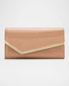 Jimmy Choo Emmie Patent Leather Bar Flap Clutch Bag In Pink