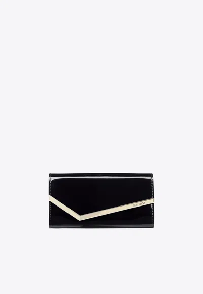 JIMMY CHOO EMMIE PATENT LEATHER CLUTCH BAG