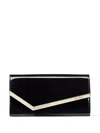 Jimmy Choo Emmie Patent Leather Clutch Bag In Black