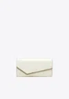Jimmy Choo Emmie Patent Leather Clutch Bag In Latte