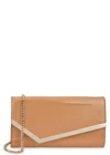 Jimmy Choo Emmie Leather Clutch Bag In Caramel