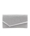 Jimmy Choo Emmie Glitter Clutch Bag In Gray