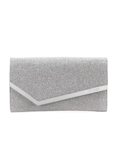 Jimmy Choo Emmie Sequin Shoulder Bag In Gray