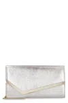 Jimmy Choo Metallic Leather Clutch And Chain Strap In Silver