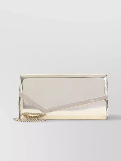 Jimmy Choo Emmie.mif Bag Envelope Gold Metallic Chain