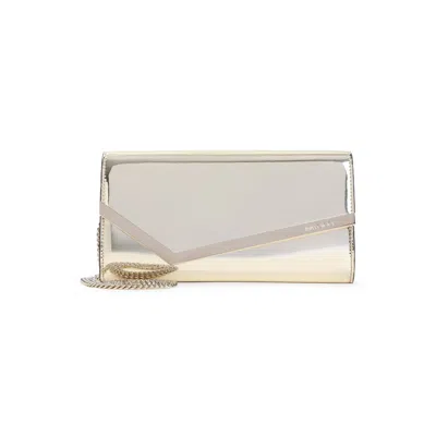 Jimmy Choo Mirror Leather Emmie. Mif Bag In Gold
